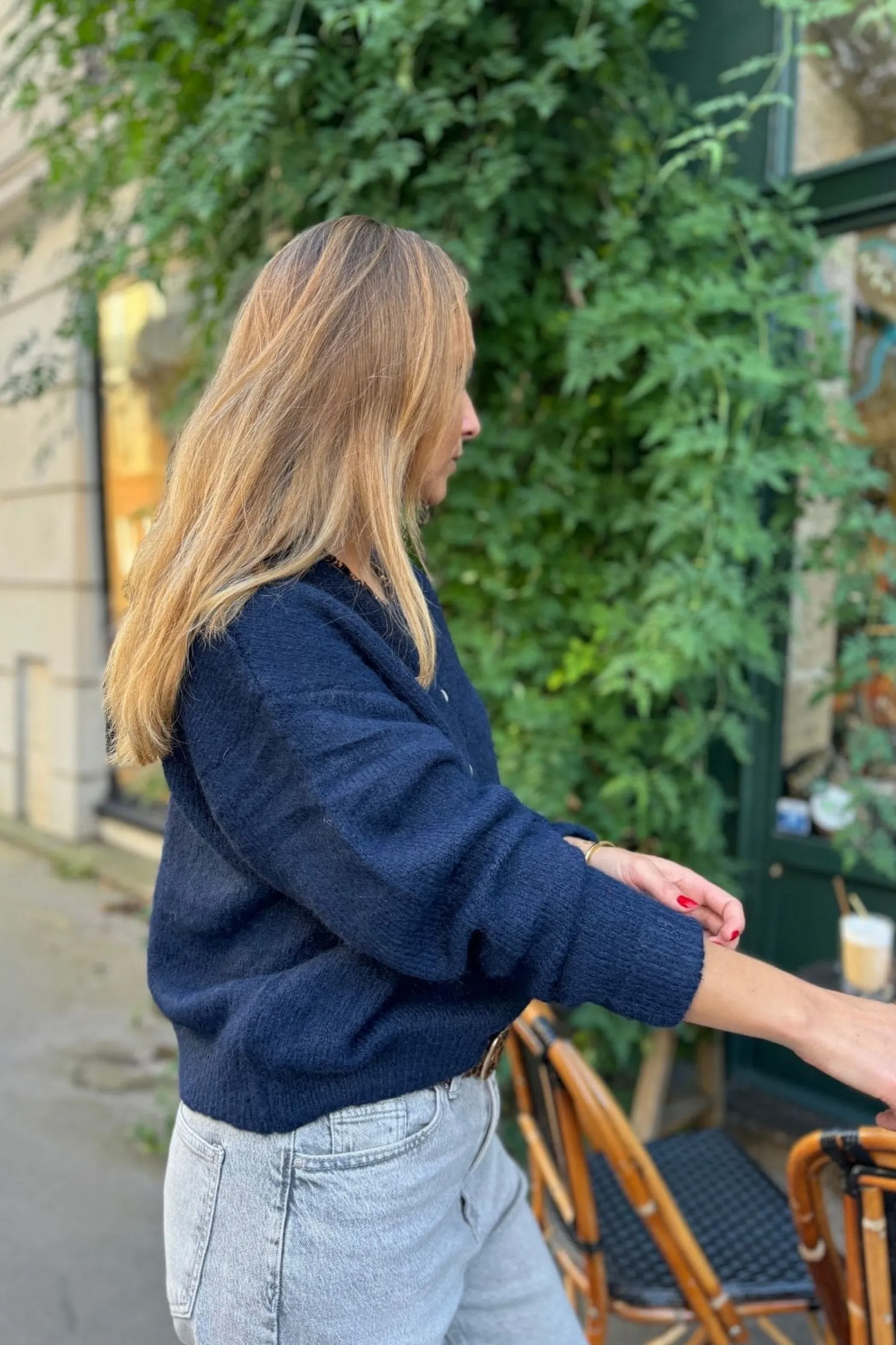 outremesure /gilet grace h25 bleumarine Sale