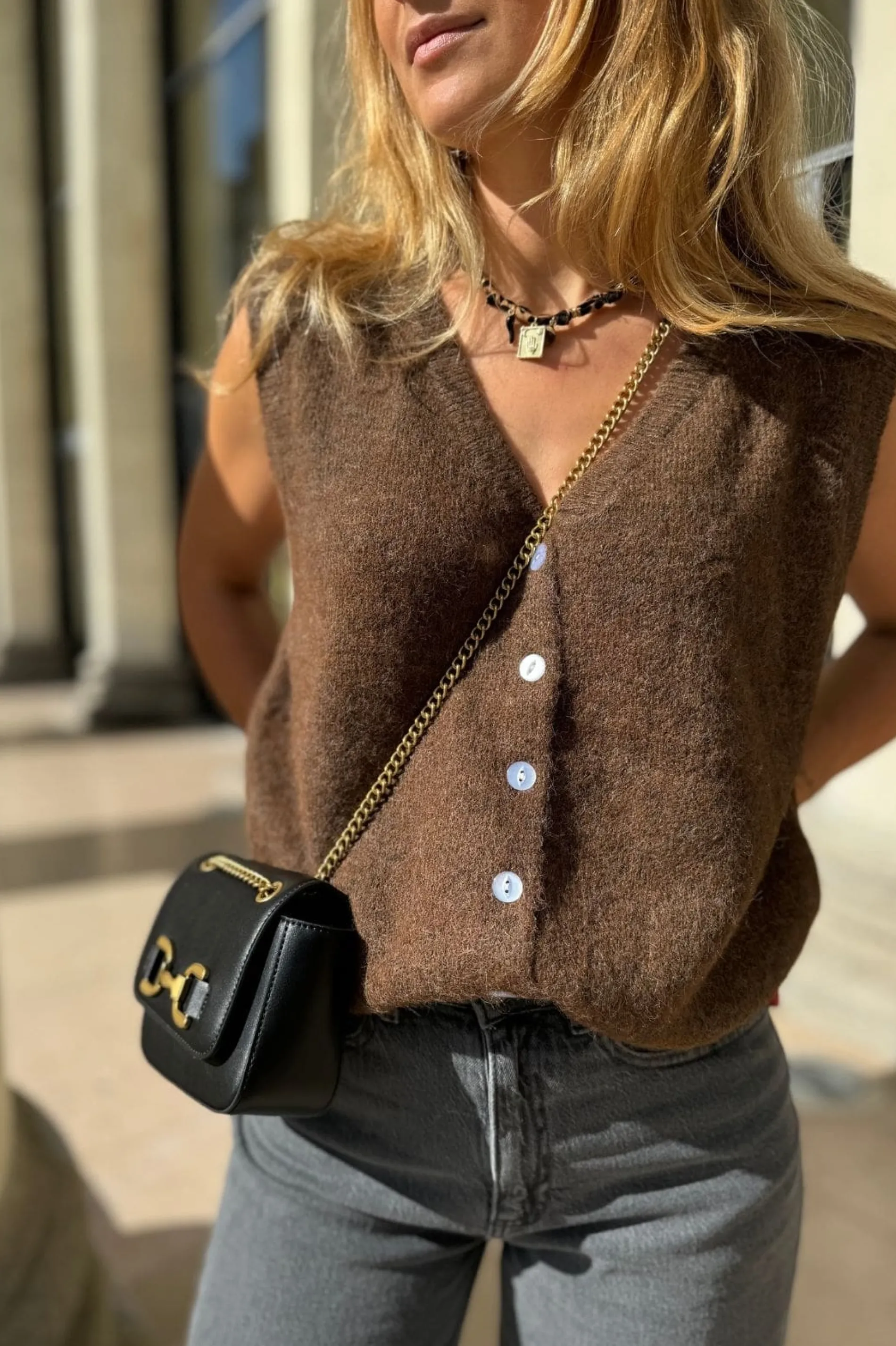 outremesure /gilet octave h25 marron Best Sale